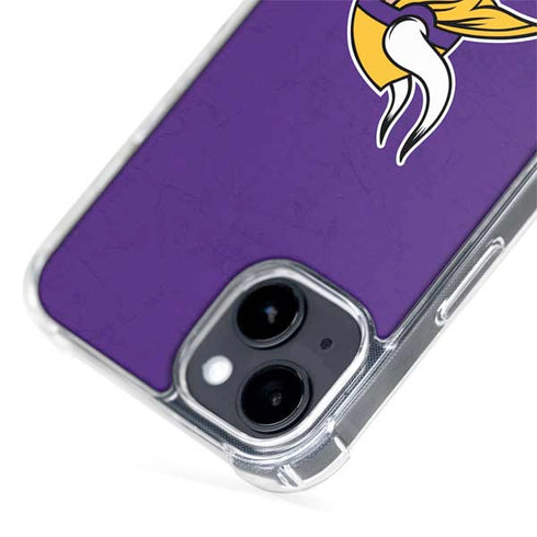 NFL Minnesota Vikings Distressed iPhone 15 Plus MagSafe Case