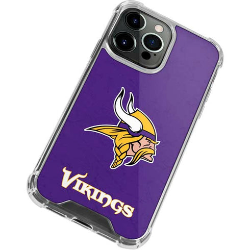 NFL Minnesota Vikings Distressed iPhone 15 Pro Max Clear Case