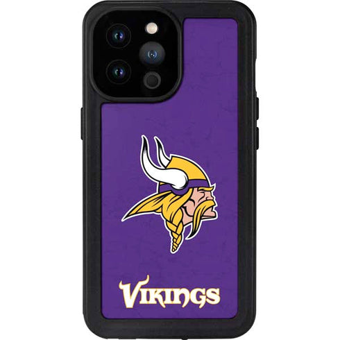 NFL Minnesota Vikings Distressed iPhone 14 Pro Max Waterproof Case