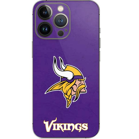 NFL Minnesota Vikings Distressed iPhone 14 Pro Skin