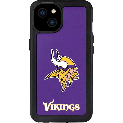 NFL Minnesota Vikings Distressed iPhone 15 Plus Waterproof Case