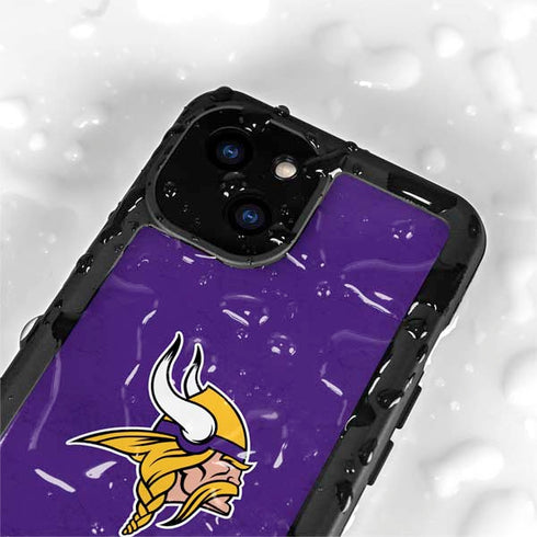 NFL Minnesota Vikings Distressed iPhone 15 Plus Waterproof Case