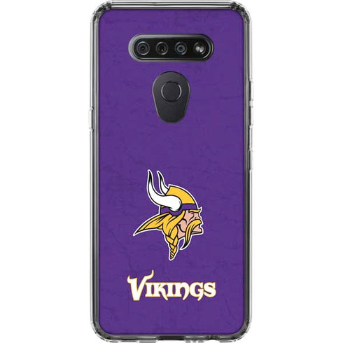 NFL Minnesota Vikings Distressed LG K51/Q51 Clear Case