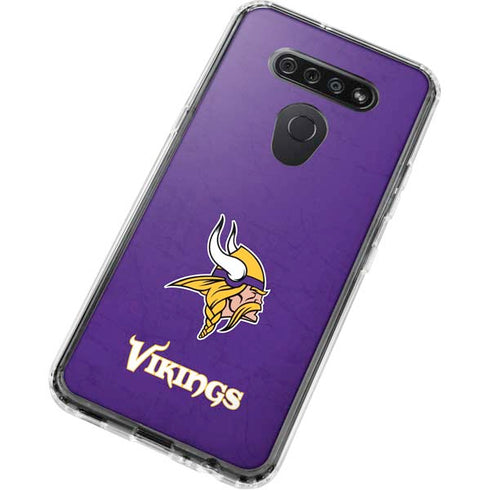 NFL Minnesota Vikings Distressed LG K51/Q51 Clear Case