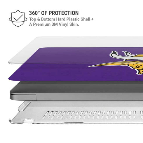 NFL Minnesota Vikings Distressed MacBook Pro 16in (2021-25) Case plus Skin