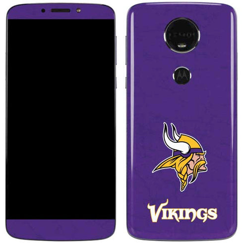 NFL Minnesota Vikings Distressed Moto E5 Plus Skin
