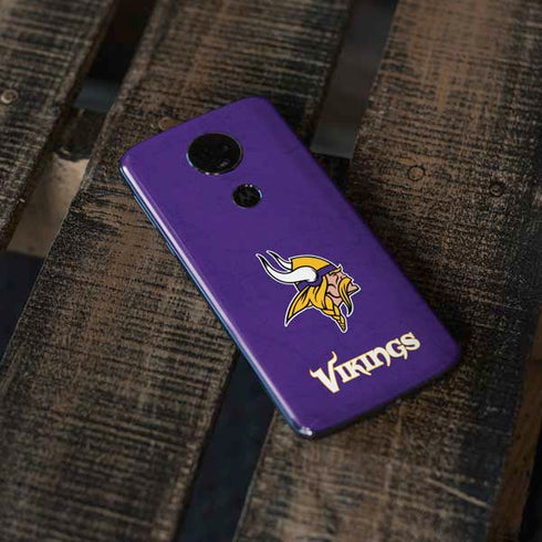 NFL Minnesota Vikings Distressed Moto E5 Plus Skin