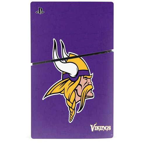 NFL Minnesota Vikings Distressed PS5 Slim Disk Console Skin
