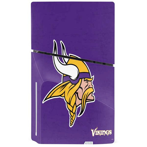 NFL Minnesota Vikings Distressed PS5 Slim Disk Console Skin