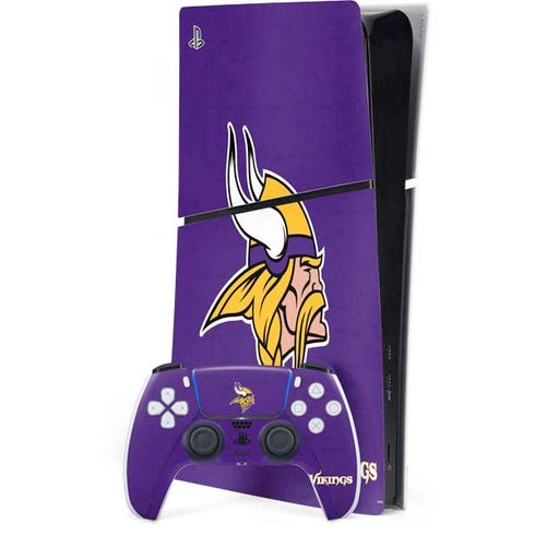 NFL Minnesota Vikings Distressed PS5 Slim Digital Edition Console Skin