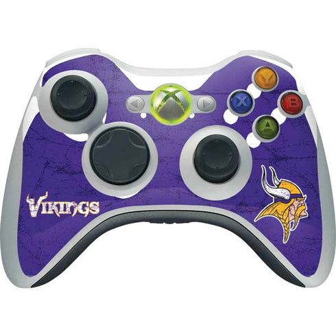 NFL Minnesota Vikings Distressed Xbox 360 Wireless Controller Skin