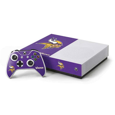 NFL Minnesota Vikings Distressed Xbox One S All-Digital Edition Bundle Skin