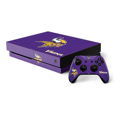 NFL Minnesota Vikings Distressed Xbox One X Bundle Skin
