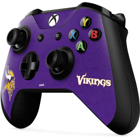 NFL Minnesota Vikings Distressed Xbox One X Controller Skin