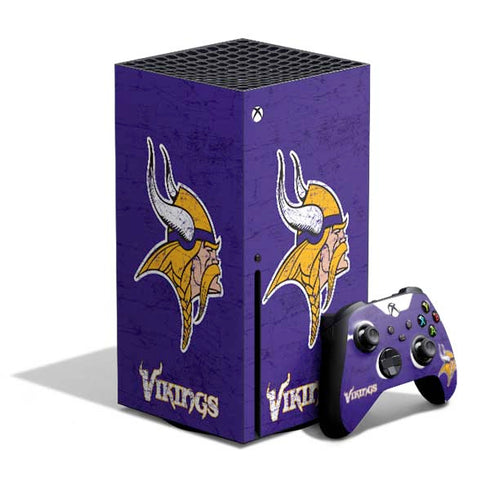 NFL Minnesota Vikings Distressed Xbox Series X Bundle Skin