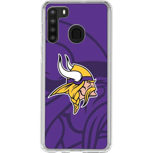 NFL Minnesota Vikings Double Vision Galaxy A21 Clear Case