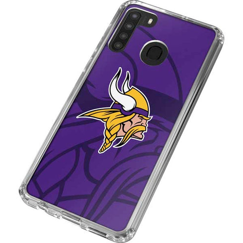 NFL Minnesota Vikings Double Vision Galaxy A21 Clear Case
