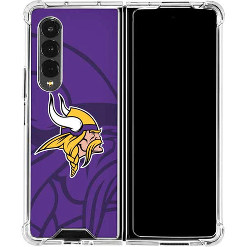 NFL Minnesota Vikings Double Vision Galaxy Z Fold4 5G Clear Case