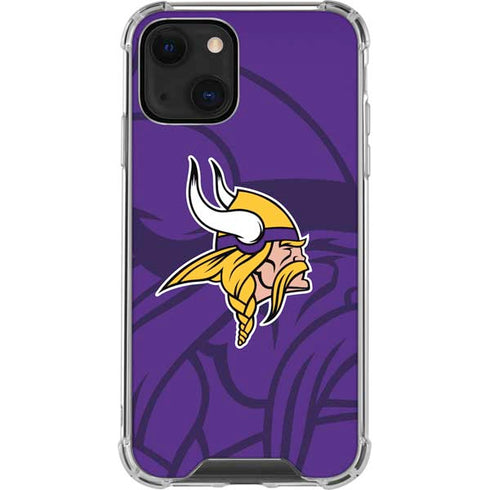 NFL Minnesota Vikings Double Vision iPhone 13 Mini Clear Case