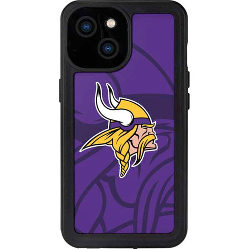 NFL Minnesota Vikings Double Vision iPhone 13 Mini Waterproof Case