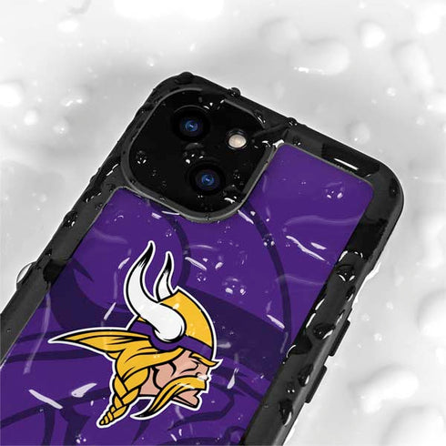 NFL Minnesota Vikings Double Vision iPhone 13 Mini Waterproof Case