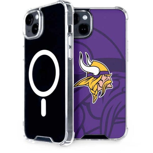 NFL Minnesota Vikings Double Vision iPhone 15 Plus MagSafe Case