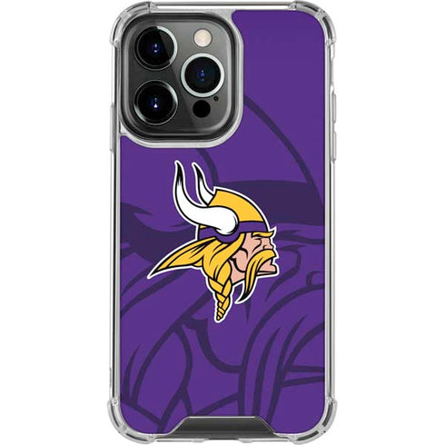 NFL Minnesota Vikings Double Vision iPhone 15 Pro Clear Case