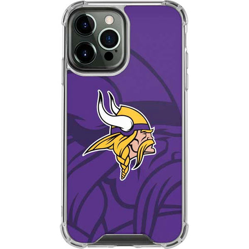 NFL Minnesota Vikings Double Vision iPhone 15 Pro Max Clear Case