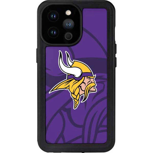 NFL Minnesota Vikings Double Vision iPhone 14 Pro Max Waterproof Case