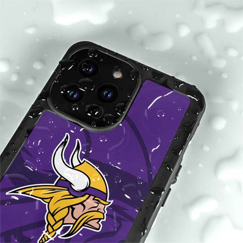 NFL Minnesota Vikings Double Vision iPhone 14 Pro Max Waterproof Case