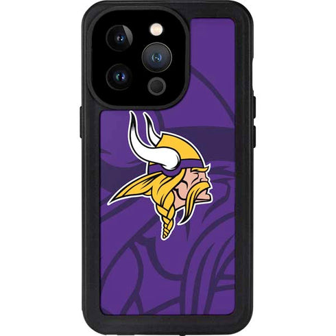 NFL Minnesota Vikings Double Vision iPhone 14 Pro Waterproof Case
