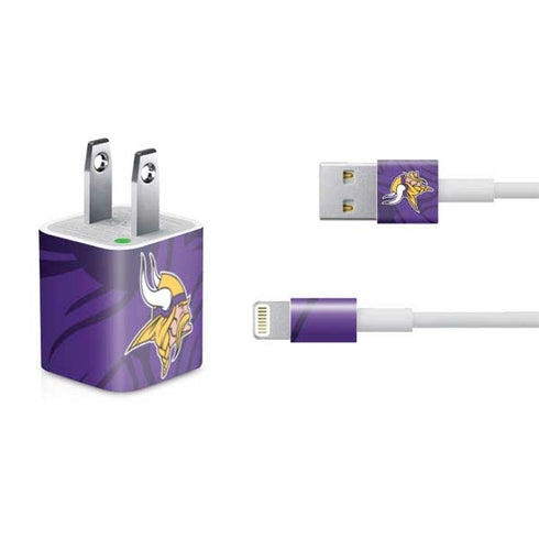 NFL Minnesota Vikings Double Vision iPhone Charger (5W USB) Skin