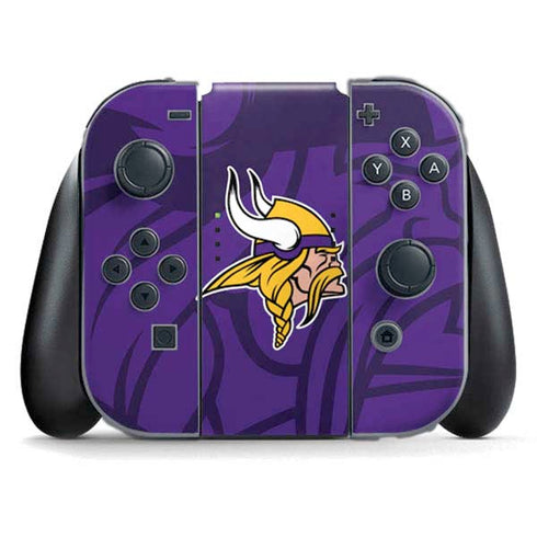 NFL Minnesota Vikings Double Vision Nintendo Switch (2017-2021) Joy-Con Controller Skin
