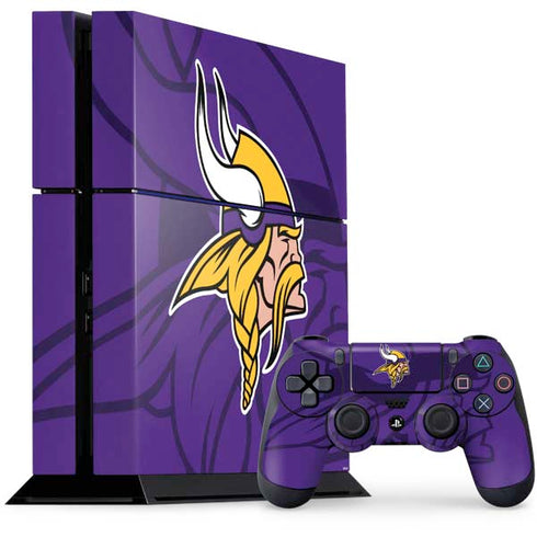 NFL Minnesota Vikings Double Vision PS4 Console and Controller Bundle Skin