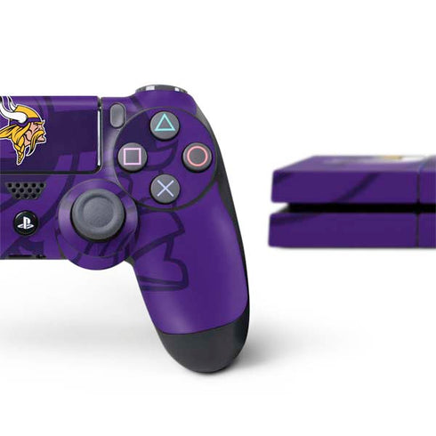 NFL Minnesota Vikings Double Vision PS4 Console and Controller Bundle Skin
