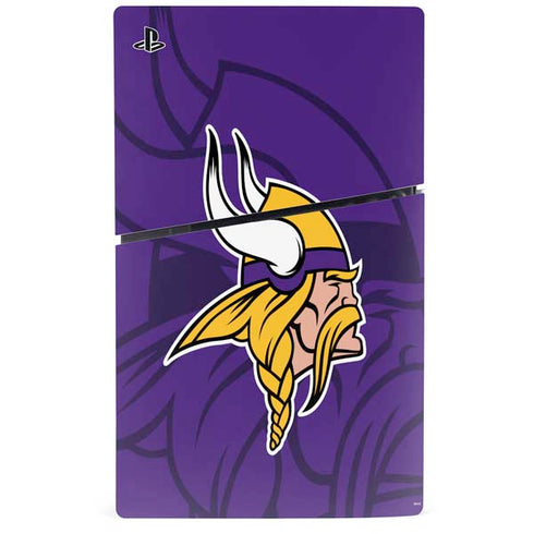 NFL Minnesota Vikings Double Vision PS5 Slim Disk Bundle Skin