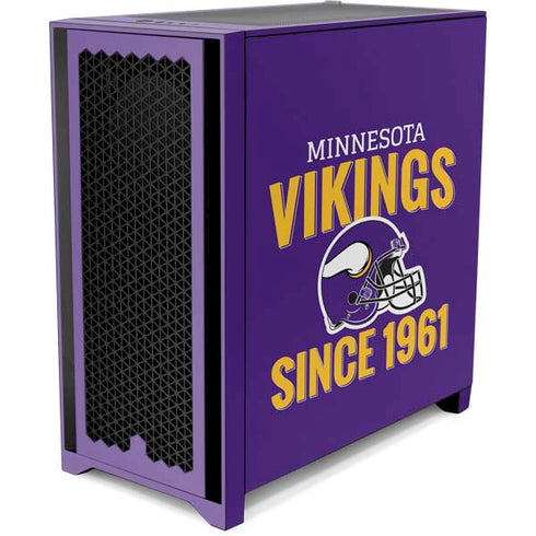 NFL Minnesota Vikings Helmet Corsair 4000D Tempered Glass Mid-Tower ATX Case Skin