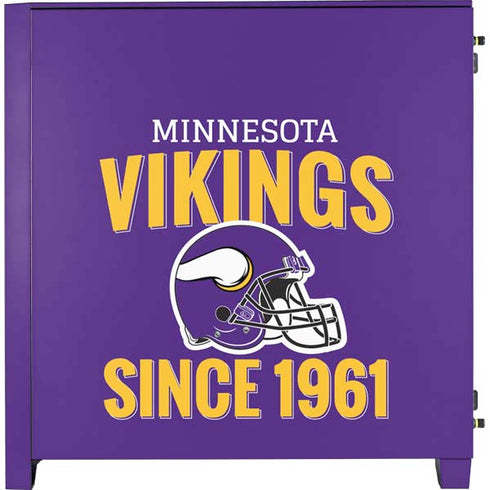 NFL Minnesota Vikings Helmet Corsair 4000D Tempered Glass Mid-Tower ATX Case Skin