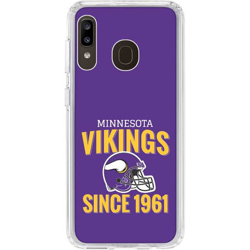 NFL Minnesota Vikings Helmet Galaxy A20 Clear Case