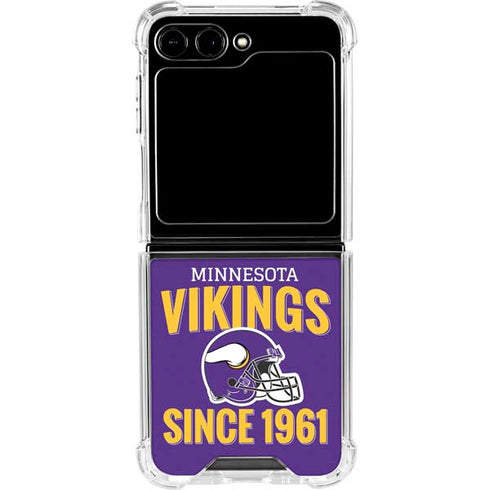 NFL Minnesota Vikings Helmet Galaxy Z Flip5 5G Clear Case