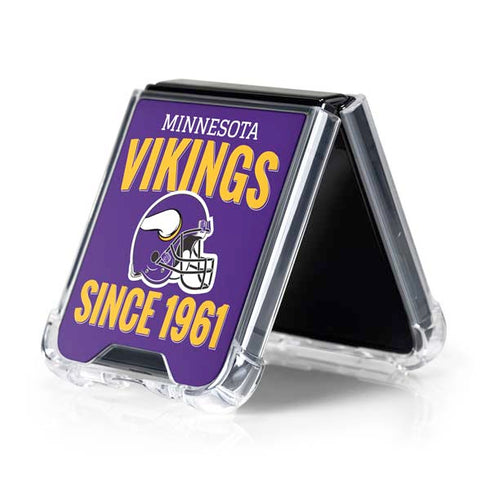 NFL Minnesota Vikings Helmet Galaxy Z Flip5 5G Clear Case