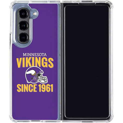 NFL Minnesota Vikings Helmet Galaxy Z Fold5 5G Clear Case