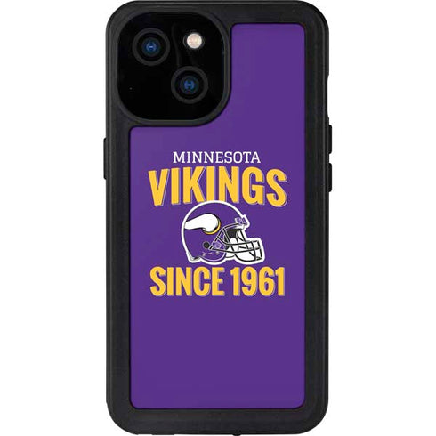 NFL Minnesota Vikings Helmet iPhone 13 Mini Waterproof Case