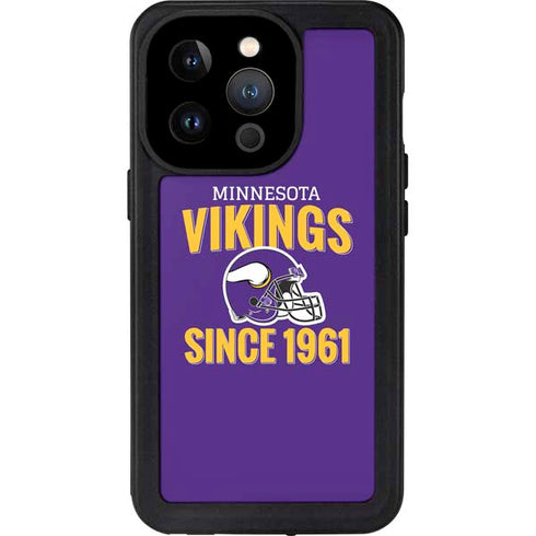 NFL Minnesota Vikings Helmet iPhone 14 Pro Waterproof Case