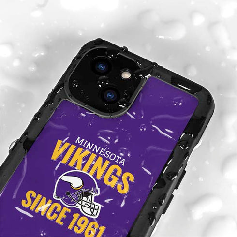 NFL Minnesota Vikings Helmet iPhone 15 Plus Waterproof Case