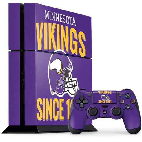 NFL Minnesota Vikings Helmet PS4 Console and Controller Bundle Skin