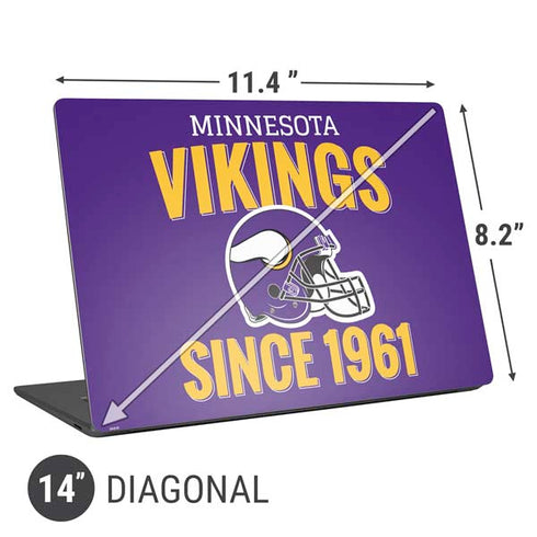 NFL Minnesota Vikings Helmet Universal Laptop 14in (11.4 x 8.2in) Skin