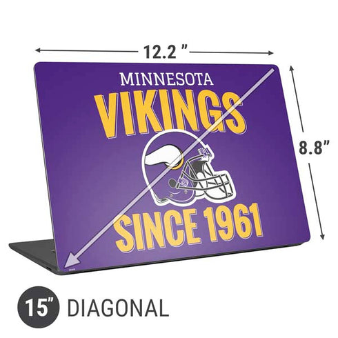 NFL Minnesota Vikings Helmet Universal Laptop 15in (12.2 x 8.8in) Skin