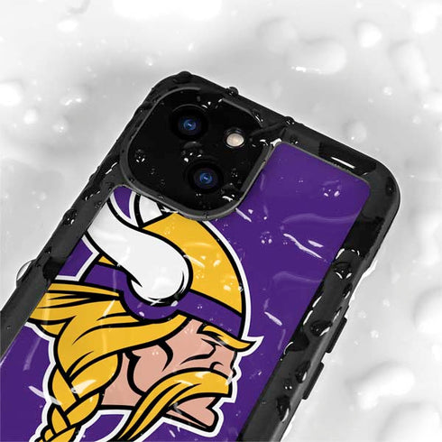 NFL Minnesota Vikings Large Logo iPhone 15 Plus Waterproof Case