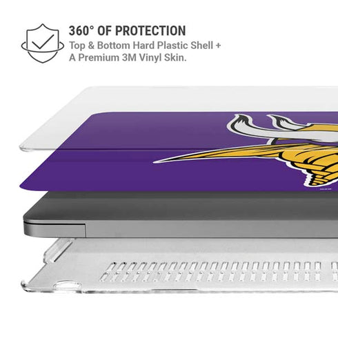 NFL Minnesota Vikings Large Logo MacBook Pro 16in (2021-25) Case plus Skin